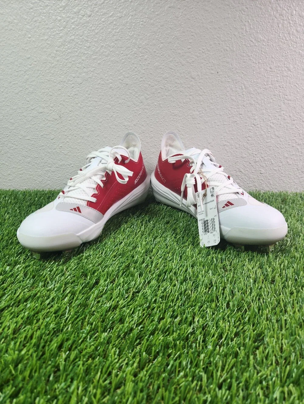 adidas Adizero Impact Baseball Cleats White Black Power Red Men Size 6.5/ IF8500 - Picture 2 of 10